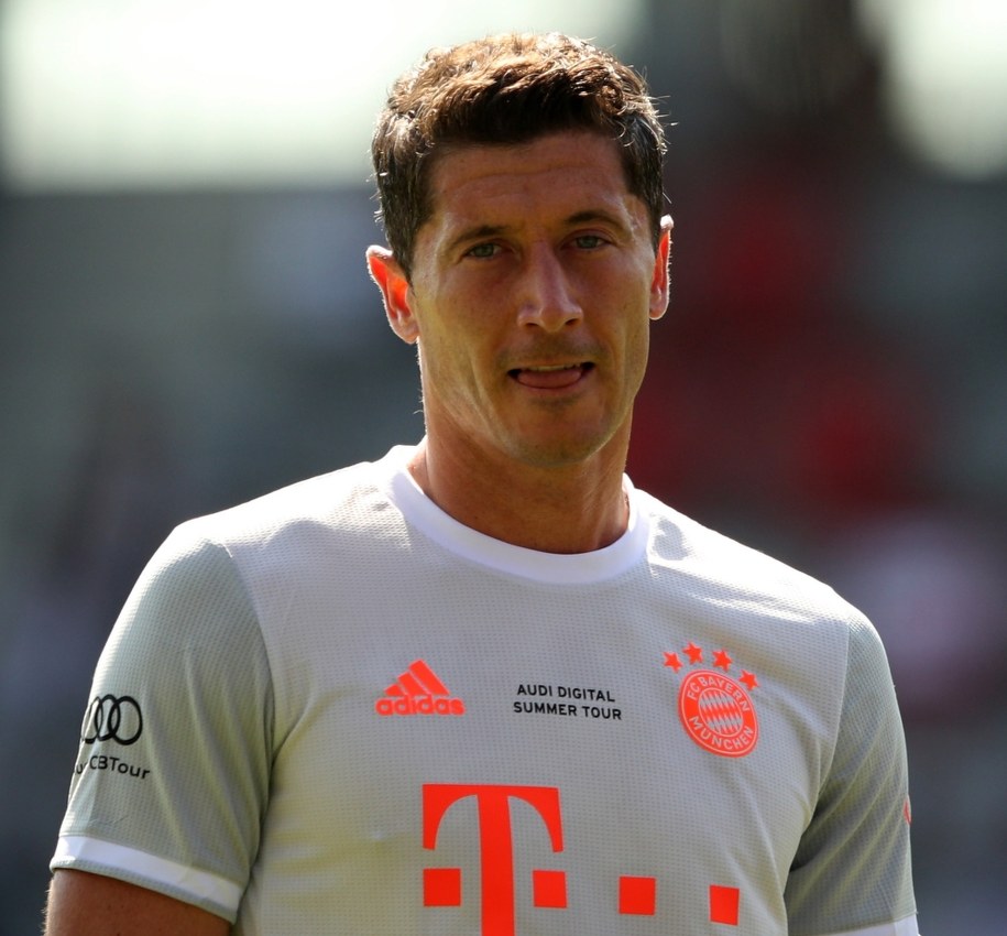 Robert Lewandowski w towarzystkim meczu Bayernu Monachium i Olympique Marsylia /ADAM PRETTY / POOL /PAP/EPA