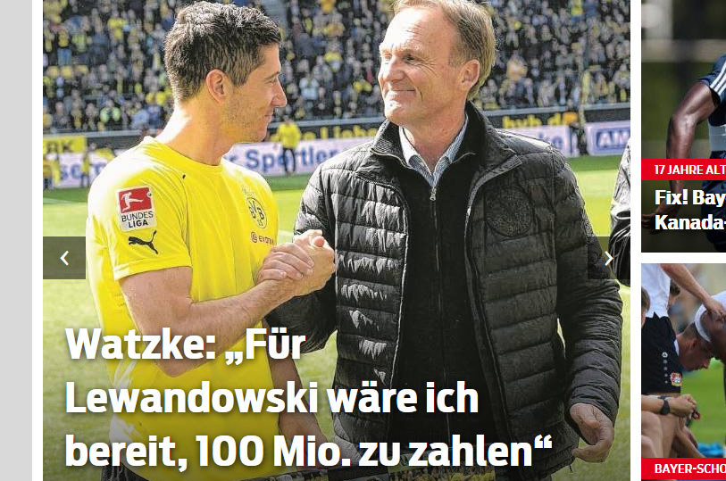   Robert Lewandowski (left) and Hans Joachim-Watzke / sportbild.bild.de / 