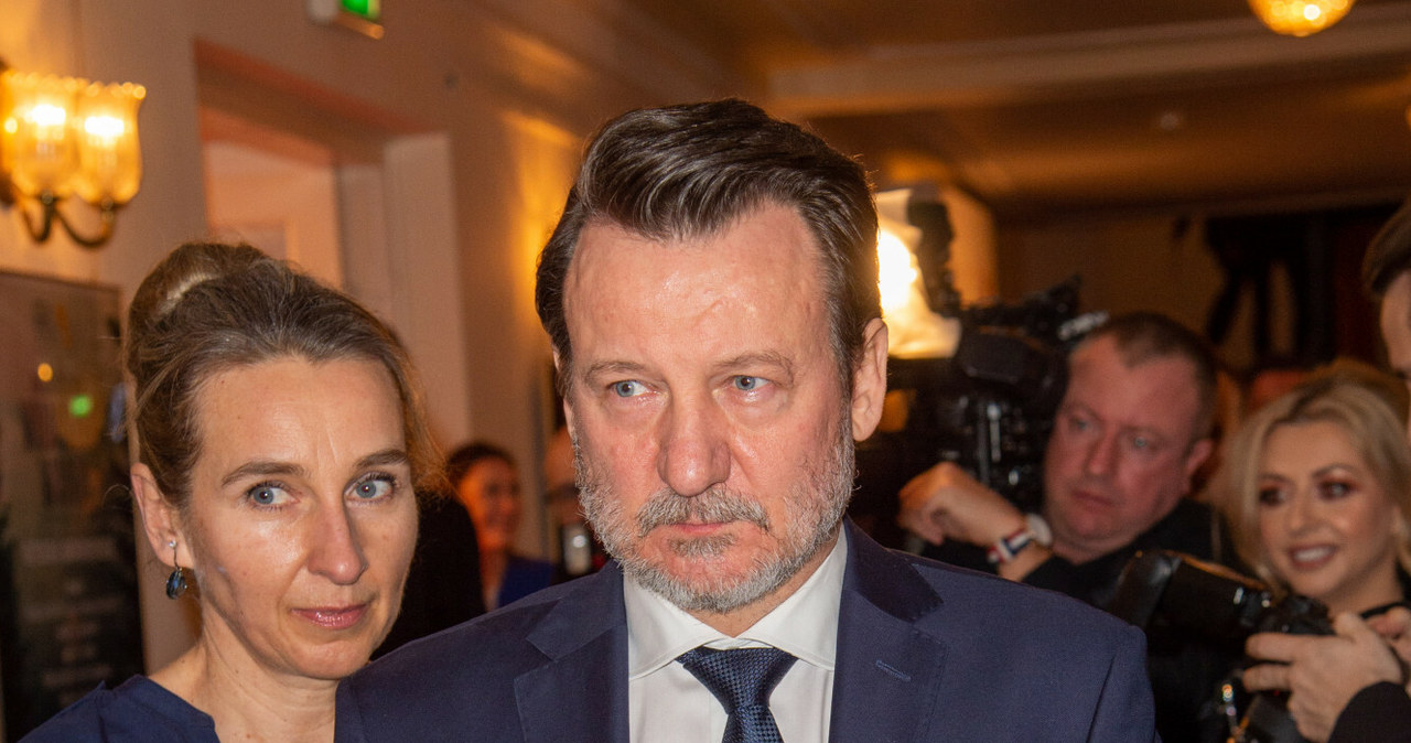 Robert Więckiewicz i Natalia Adaszyńska - gala wręczenia Polskich Nagrod Filmowych Orły 2020 /Artur Zawadzki/REPORTER /East News