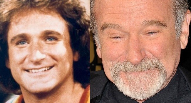 Robin Williams w serialu "Mork i Mindy" i obecnie. /Theo Wargo/ materiały prasowe /Getty Images
