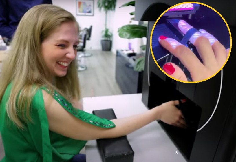 Robot malujący paznokcie jest testowany w dziesięciu miejscach w USA. Zabieg zajmuje 10 minut i kosztuje 10 dolarów /YouTube