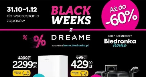 Robot sprzątający i odkurzacze Dreame – promocja Black Weeks w sklepie internetowym Biedronka Home /Biedronka Home /INTERIA.PL