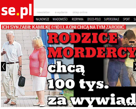 Rodzice mordercy chcą 100 tys. zł za wywiad! /Super Express /Super Express