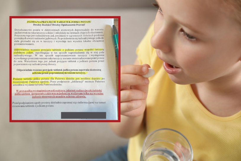 Rodzice pytani są o zgodę na podanie dzieciom tabletek zawierających jodek potasu w przypadku zagrożenia radiacyjnego. Oto co musisz wiedzieć /123RF/PICSEL & Interia /
