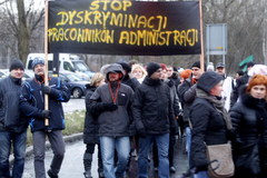Rodziny górników protestują w Zabrzu