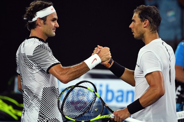 Roger Federer i Rafael Nadal /PAP/EPA/TRACEY NEARMY /PAP/EPA