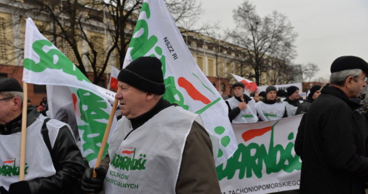 Rolnicy idą przed Sejm 