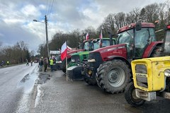 Rolniczy protest w Reczu na DK10