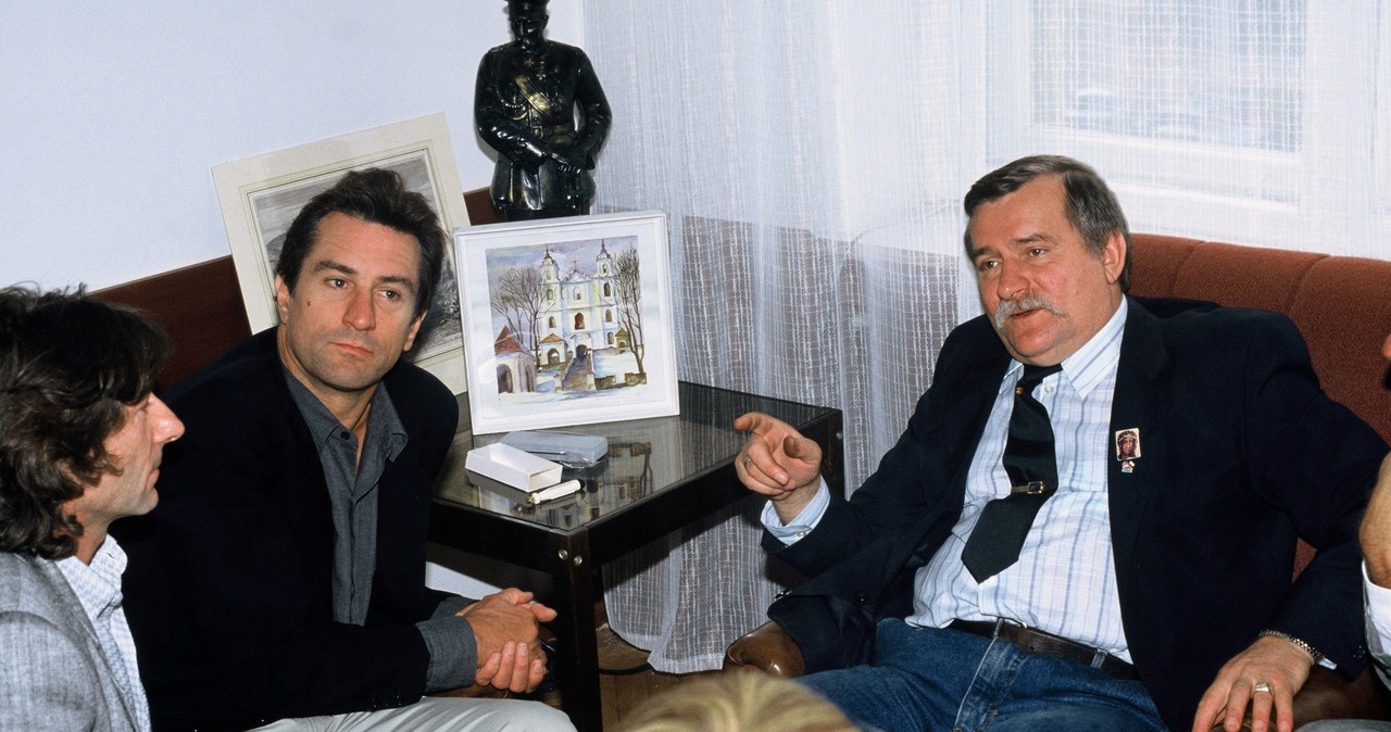 Roman Polański i Robert De Niro u Lecha Wałęsy w Gdańsku w 1989 roku /Wojtek Laski /East News