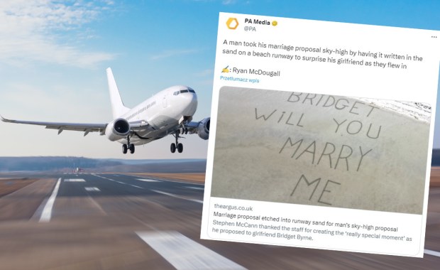 Romantyczne oświadczyny – wyryte na plaży gigantycznymi literami 