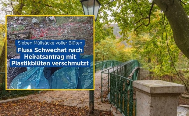 Romantyczne oświadczyny zamieniły rzekę w plastikowy koszmar