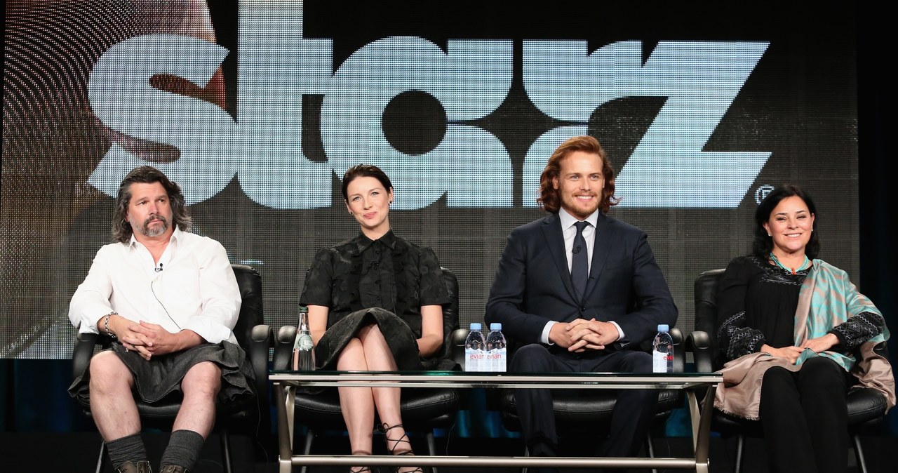 Ronald D. Moore, Caitriona Balfe, Sam Heughan, Diana Gabaldon /Frederick M. Brown /Getty Images