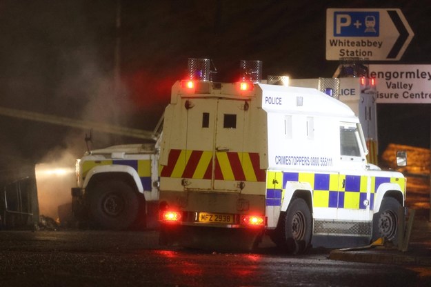 Rondo Cloughfern w Newtownabbey po wybuchu zamieszek /	Liam McBurney /PAP/PA