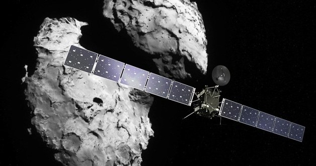 Rosetta na tle jądra komety 67P /materiały prasowe