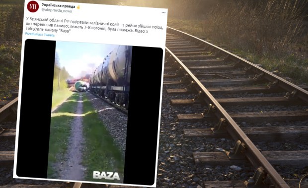 Rosja: Przy granicy z Ukrainą wykoleił się pociąg z paliwem. Wysadzono tory?