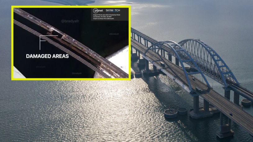 Rosjanie do tej pory nie naprawili Mostu Krymskiego. /Rosavtodor /Wikimedia