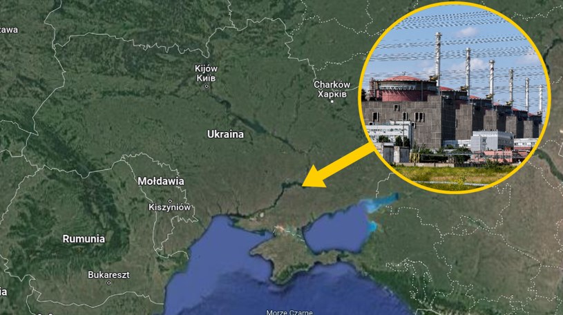 Rosjanie ostrzelali Zaporoską Elektrownię Jądrową, którą sami kontrolują /Google Maps /Zrzut ekranu /domena publiczna