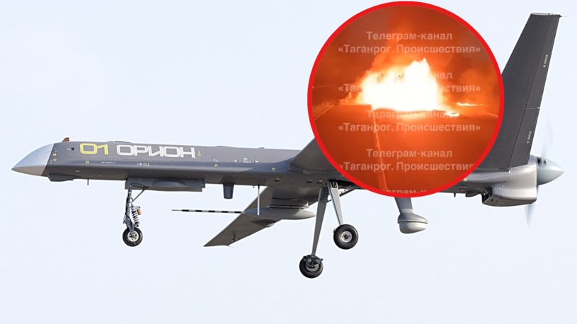 Rosjanie stracili niezwykle potężnego drona serii Orion /OSINTdefender /Twitter