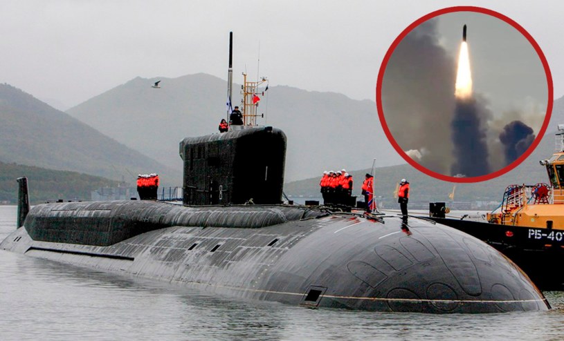 Rosjanie zarzekają się, że właśnie przeprowadzili udane testy systemów rakietowych w swojej nowej łodzi podwodnej. Docelowo ma przenosić ona nuklearne pociski /Rosyjskie Ministerstwo Obrony /materiały prasowe
