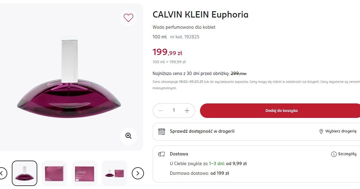 Rossmann oferuje promocję na perfumy Calvin Klein Euphoria! /Rossmann /INTERIA.PL