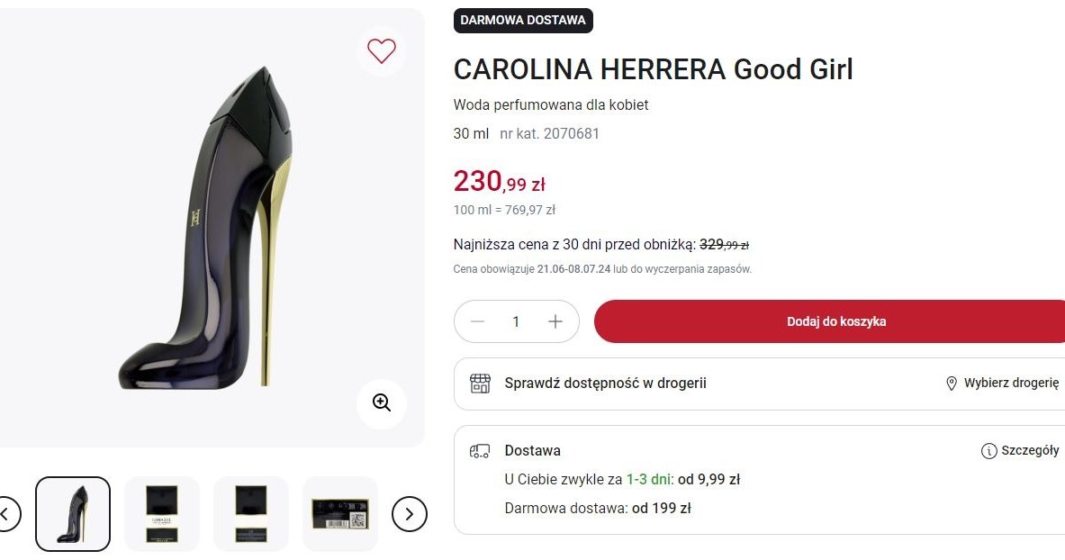 Rossmann oferuje promocję na perfumy Carolina Herrera Good Girl! /Rossmann /INTERIA.PL