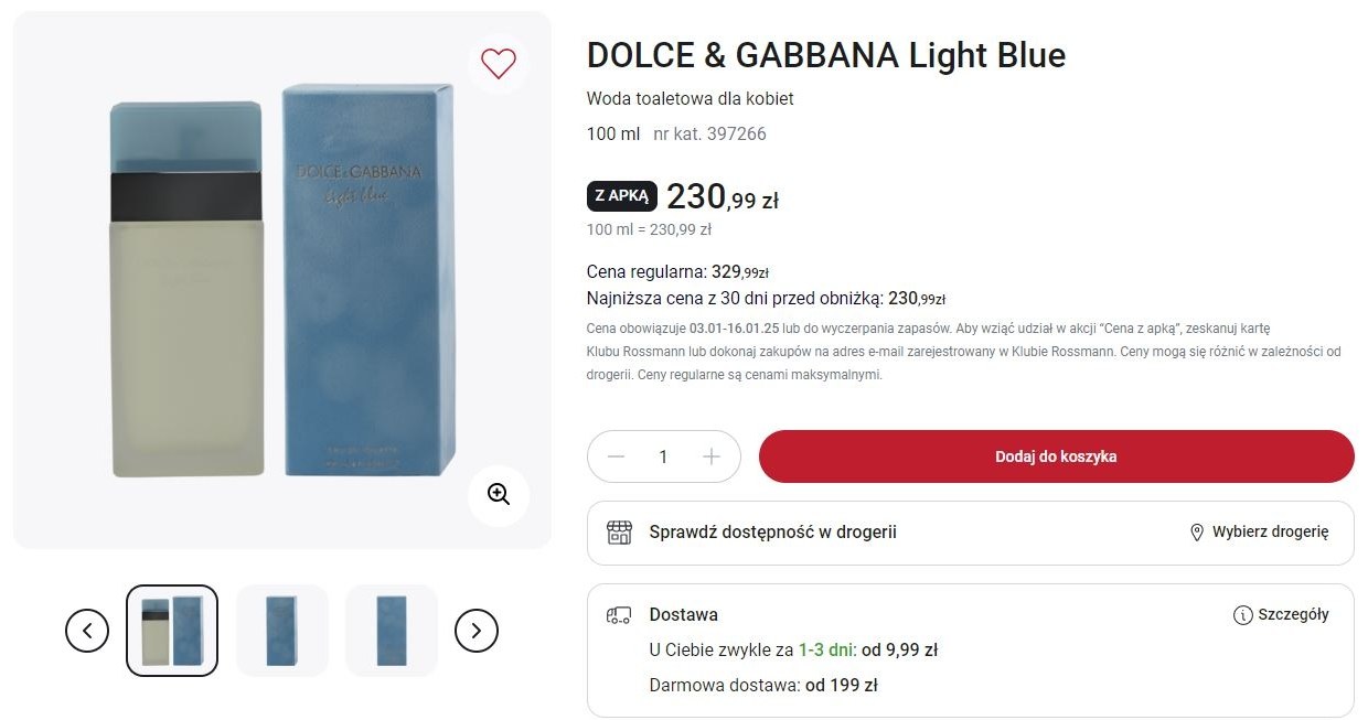 Rossmann oferuje promocję na perfumy Dolce & Gabbana! /Rossmann /INTERIA.PL