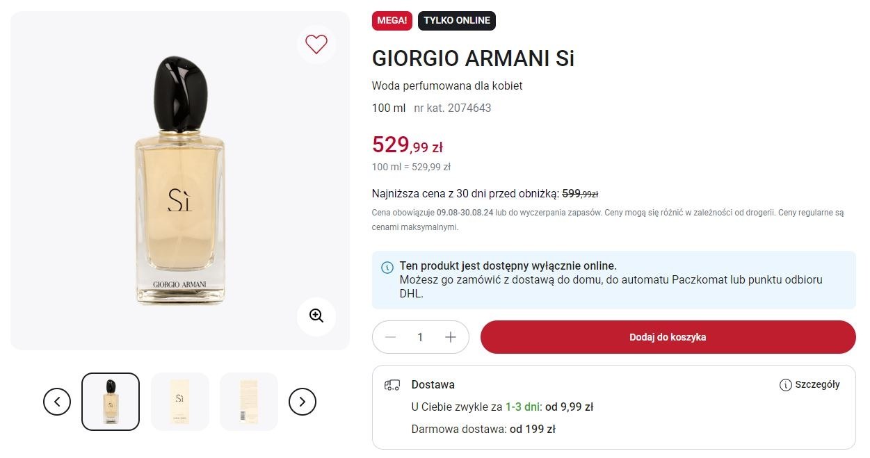 Rossmann oferuje promocję na perfumy Giorgio Armani Si! /Rossmann /INTERIA.PL