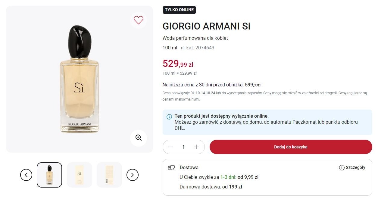 Rossmann oferuje promocję na perfumy Giorgio Armani Si! /Rossmann /INTERIA.PL