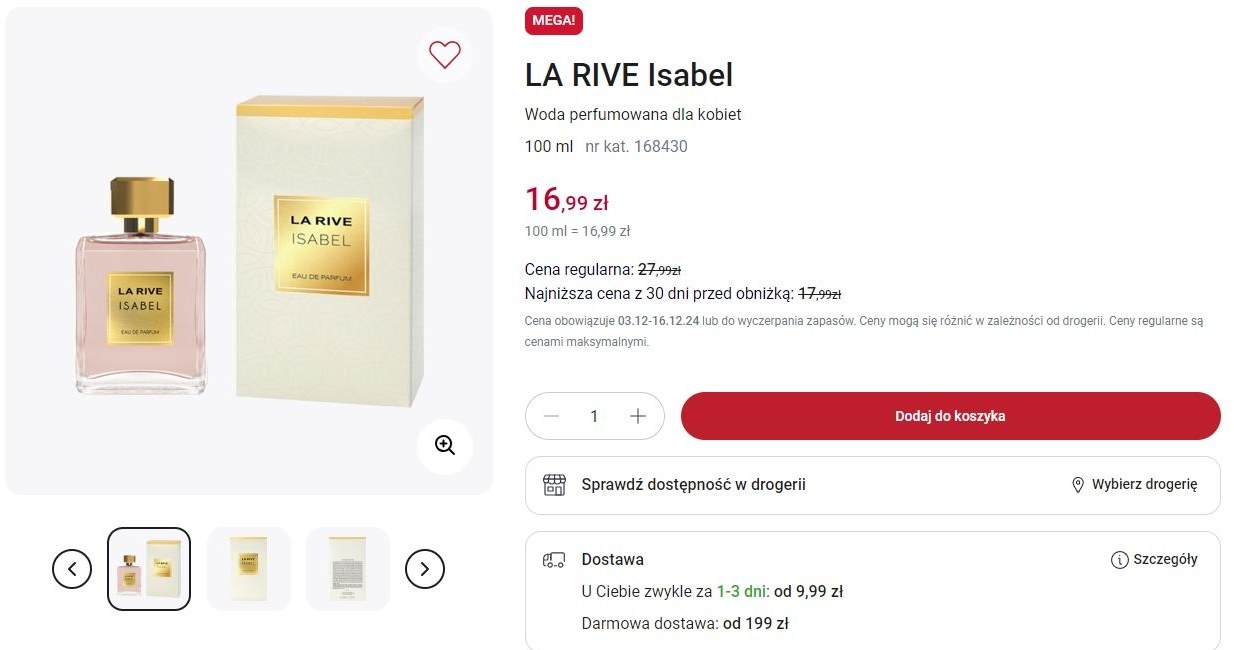 Rossmann oferuje promocję na perfumy LA RIVE Isabel! /Rossmann /INTERIA.PL