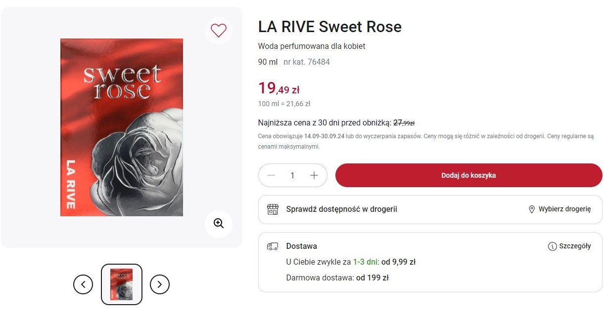 Rossmann oferuje promocję na perfumy LA RIVE Sweet Rose! /Rossmann /INTERIA.PL