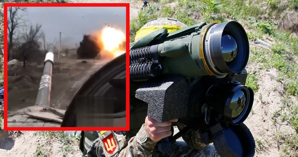 Rosyjscy czołgiści nagrali moment trafienia T-80BW jadącego tuż przed nimi. /Ukraine Weapons Tracker /Twitter