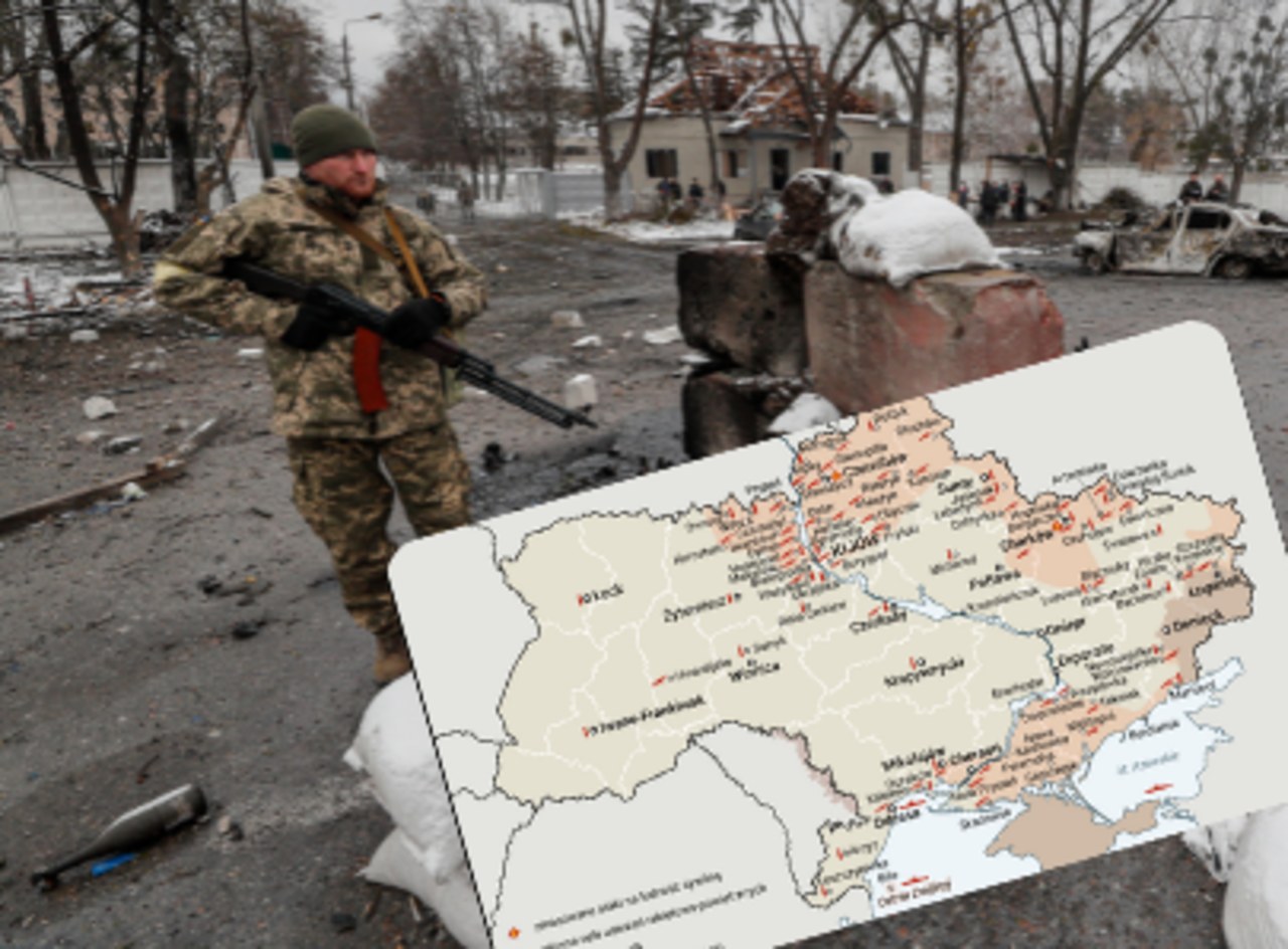 ​Rosyjska inwazja na Ukrainę. Zobacz na mapach, jak przebiega 