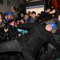 Zatrzymanie uczestnika wiecu