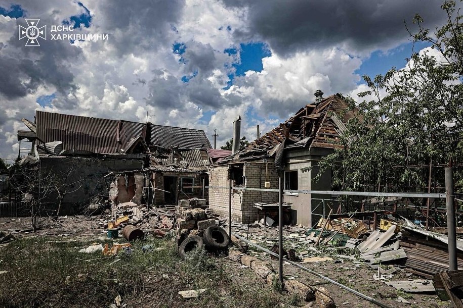 Rosyjski atak na Charków w sobotę, 31 maja /Państwowa Służba Ratownicza Ukrainy /