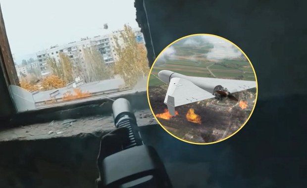 Rosyjski dron-samobójca zniszczony jednym strzałem. Jest nagranie 