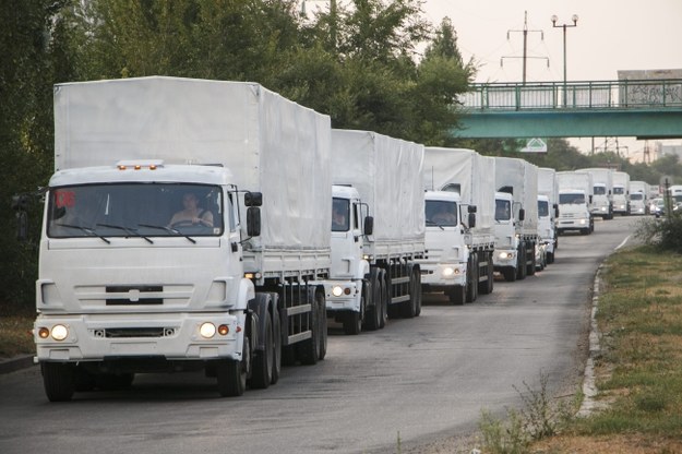 Rosyjski konwój zmierzający na Ukrainę /KIRILL USOLTSEV/MOE-ONLINE.RU /PAP/EPA
