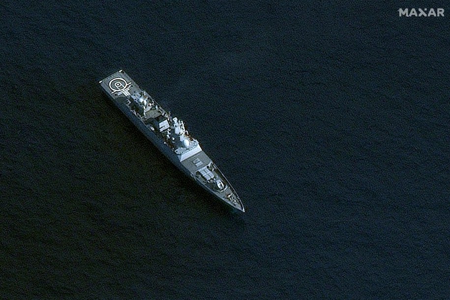 Rosyjski okręt w pobliżu portu Tartus w Syrii /-/AFP/East News /East News