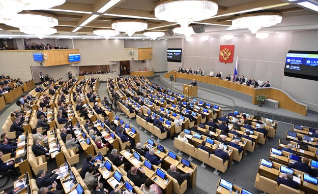 Rosyjski parlament Duma - kwiecień 2022 r. /ALEXANDER ASTAFYEV / SPUTNIK / GOVERNMENT PRESS SERVICE POOL /PAP/EPA