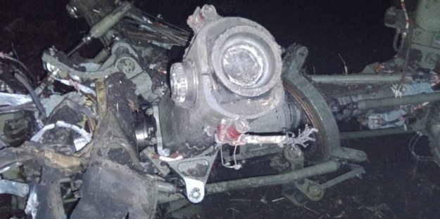Rosyjski śmigłowiec zniszczony w nocy przez ukraińskie wojsko, zdj. opublikowane przez ukraiński sztab /Facebook