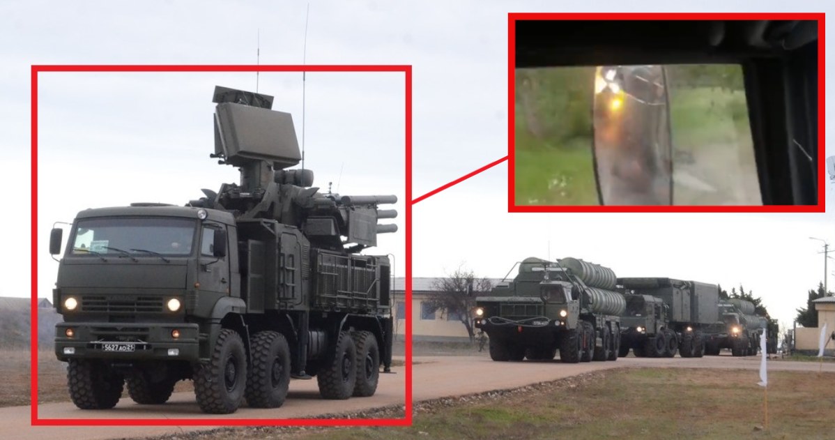 Rosyjski system obrony powietrznej nie był w stanie obronić się przed ukraińskim dronem. Wszystko nagrali /Ministerstwo Obrony Rosji /Wikimedia
