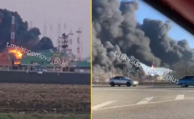 Rosyjski węzeł naftowy w ogniu. Ukraińcy wykorzystali drony