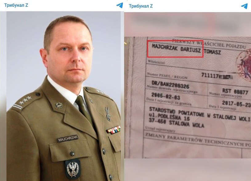 Rosyjskie kanały propagandowe opublikowały rzekome dokumenty polskiego oficera /Tribunal Z /Telegram