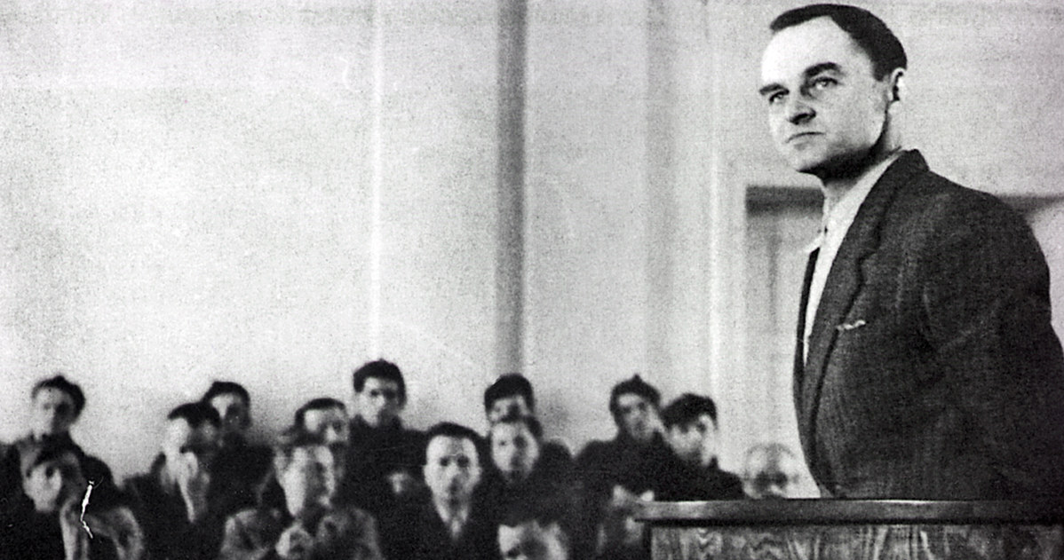 Rotmistrz Witold Pilecki przed sądem w Warszawie w 1948 roku. Reprodukcja: Marek Skorupski /Agencja FORUM