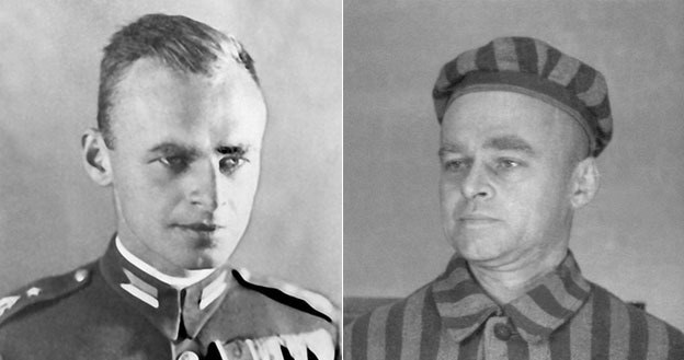 Rotmistrz Witold Pilecki - w mundurze 2. Korpusu Polskiego i w obozowym pasiaku w KL Auschwitz /Laski Diffusion /East News