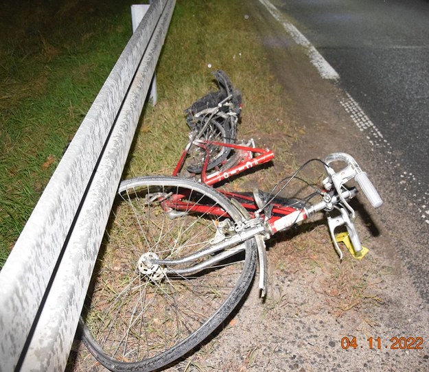Rower uszkodzony po wypadku /KWP Kraków /Policja