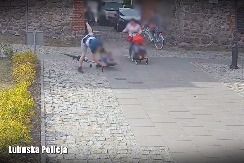 Rowerzysta z impetem uderzył w 7-latkę /Lubuska policja /materiały prasowe