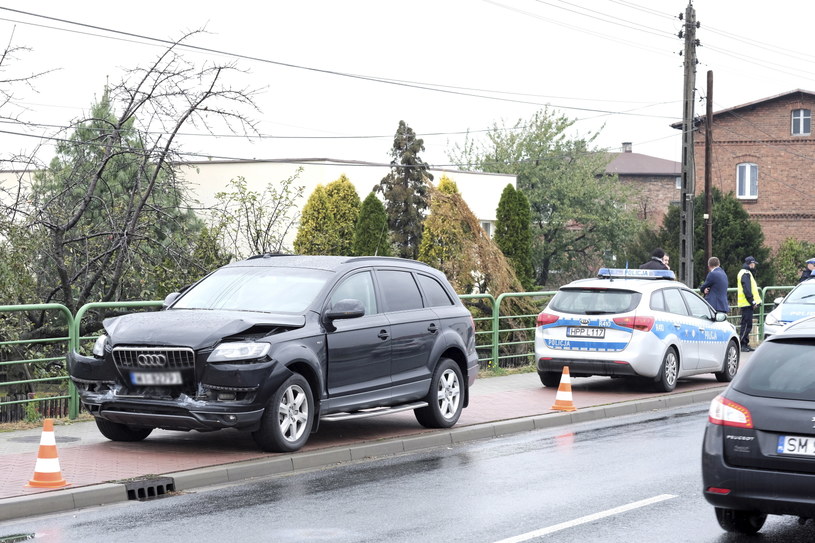 Rozbite Audi Q7 SOP / Andrzej Grygiel /PAP