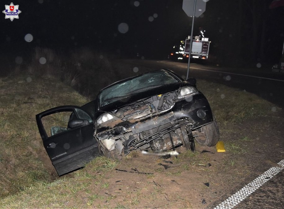 Rozbite auto w rowie /KPP Łuków /Policja