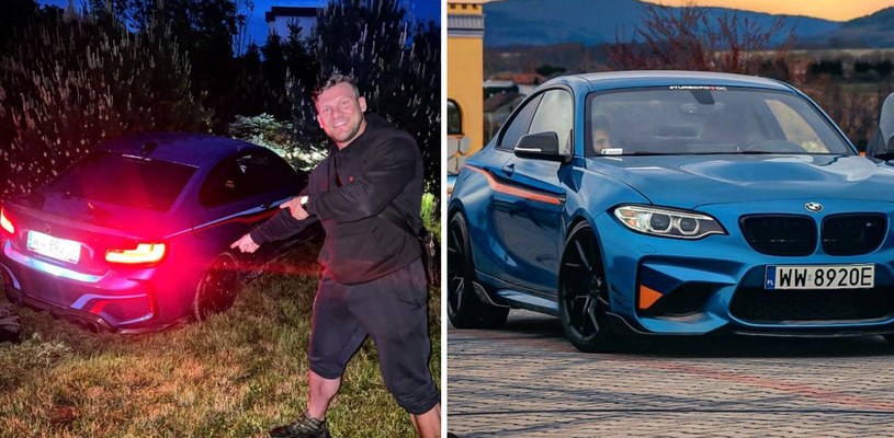 Rozbite bmw Jacka Ratusznika /Instagram/jacek_ratusznik_elite_ifbb_pro /