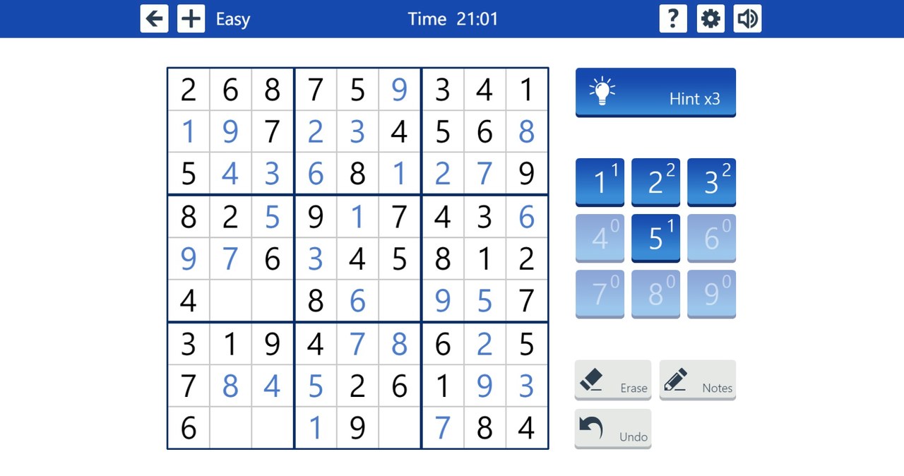Rozgrywka gry online za darmo Microsoft Sudoku /Click.pl